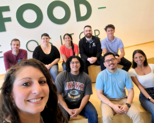 Jen Goldfarb, Director of Human Resources at Credico USA, takes a selfie including Credico's entire volunteer group at our volunteer day at the Greater Chicago Food Depository.