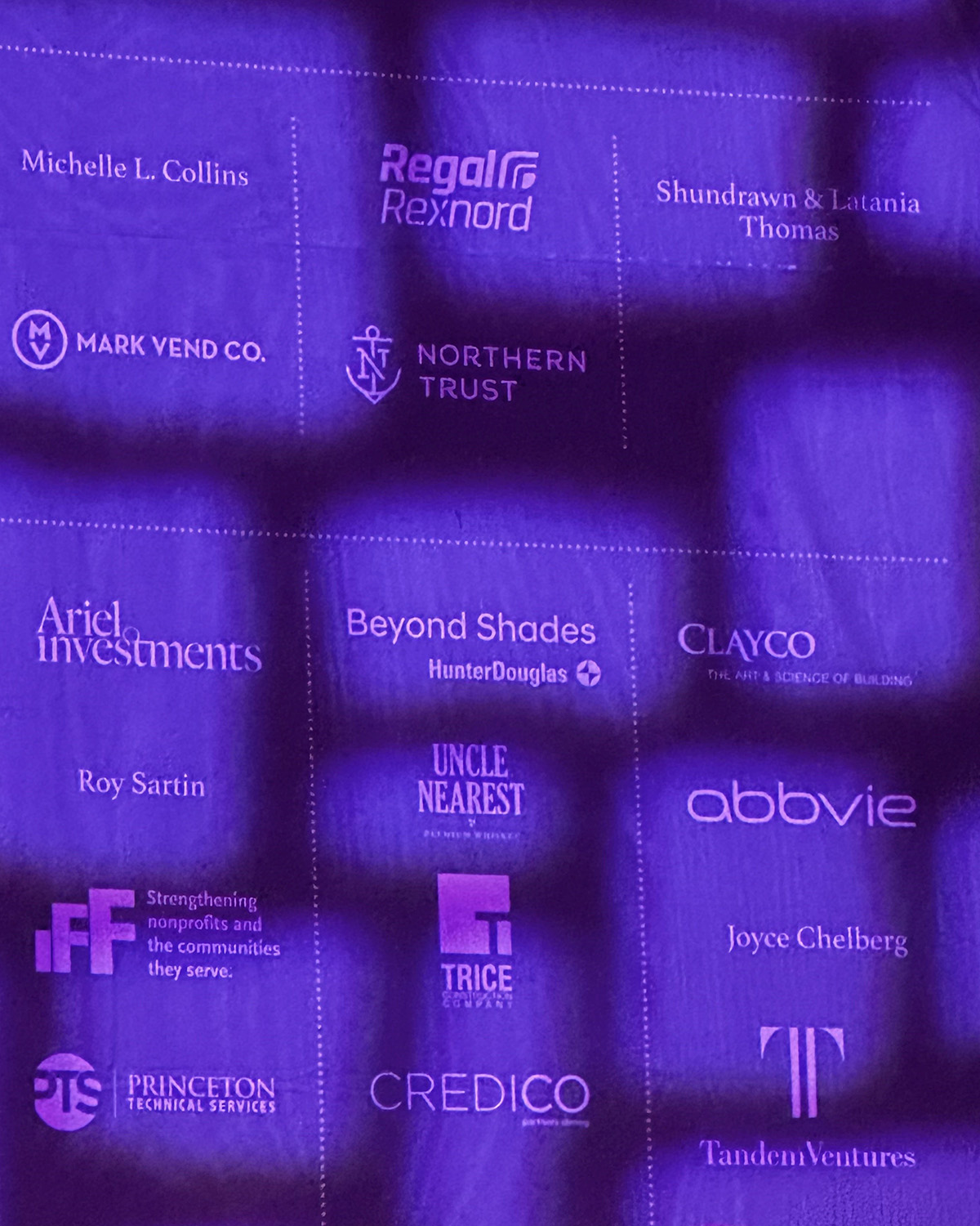 Credico's logo can be seen on the banner of sponsors at the 2024 Black Creativity Gala at Chicago's Museum of Science and Industry
